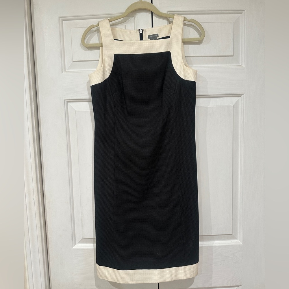 Ann Taylor Black and Cream Mini Dress